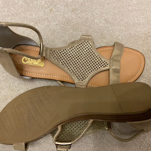 Galdiator Gold Shimmer Sandals - Carlos Santana size 9.5 - Picture 3 of 3